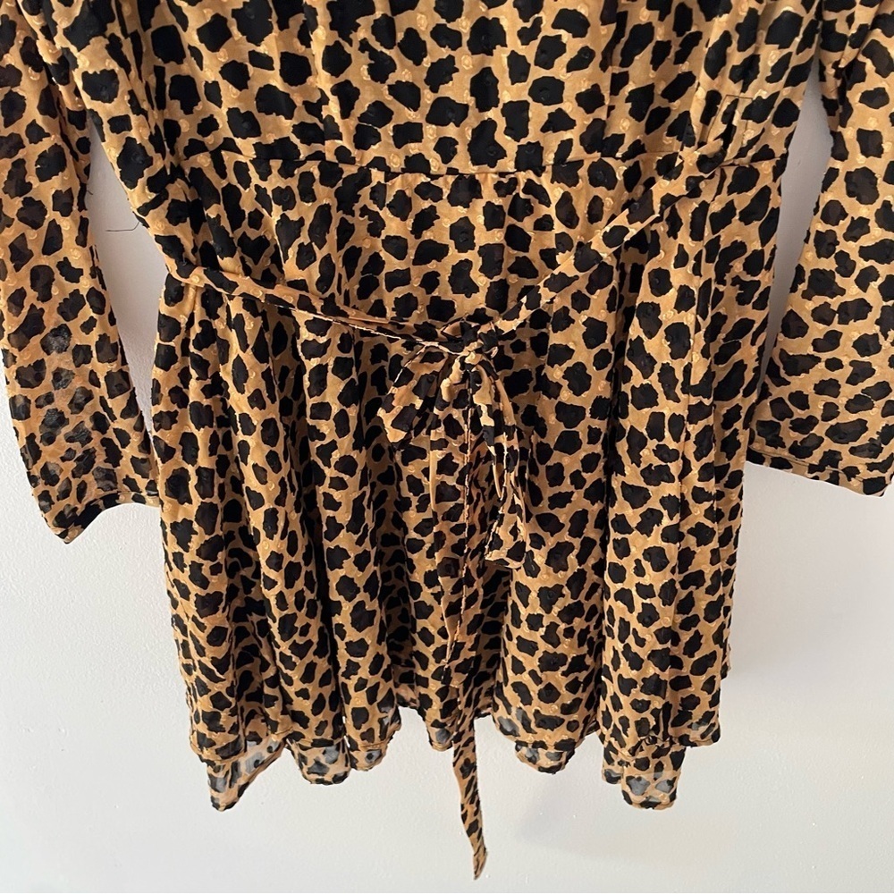 Free People black and gold animal leopard cheetah print dress 37767 - Picture 5 of 12